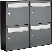 Allux Systeembrievenbus Flow Set 2-Breed, 2-Hoog Antraciet