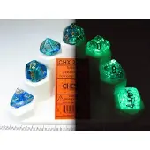 Chessex Nebula Oceanic/gold Luminary Polydice Dobbelsteen Set (7 stuks)