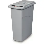 Rubbermaid afvalbak Slim Jim Confidential, met deksel met gleuf, B 508 x D 279 x H 762 mm, 87 l, polyetheen, lichtgrijs