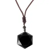 LGT JWLS Zwart Obsidiaan kettinghanger Talisman Amulet