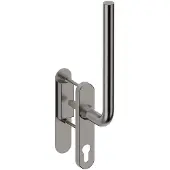 Hardbrass Tropex Hefschuifdeurgreep L-model rond rvs PC70