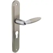 Intersteel Deurkruk Elen op langschild profielcilinder 55mm - chroom/nikkel mat