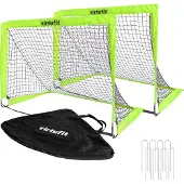 VirtuFit Pop-Up Voetbaldoelen Set - Voetbalgoals - 120 x 90 cm - Zwart