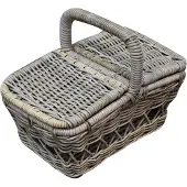 AVH-Collectie Messie rotan picknickmand 50x30xH40 cm rechthoekig