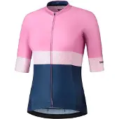 Shimano Fietsshirt - Shimano Wielershirt Yuri - S - Dames - Roze / Blauw