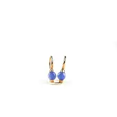 Sophie model Piccolo oorringen in zilver roze verguld cabochon blauw