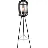 Brilliant 94977/76 Woodrow Staanlamp Donker Hout/Zwart - 1 x E27