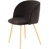 Hearthome & Living Set van 2 eetkamerstoelen Celine velvet | fluweel zwart 56x84x54 cm eetkamerstoelen | NADUVI