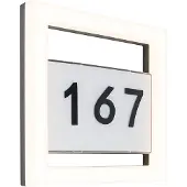 Lutec LED Außenleuchte Hausnummernleuchte Alice Anthrazit IP44 13W 800lm warmweiß 3000K