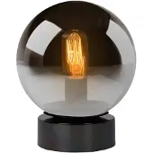 Lucide Tafellamp Jorit - Fumé Glas - Ø20cm - E27 - Zwart