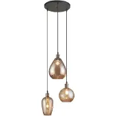 LumenXL 3-lichts design hanglamp Verona - amber glas met bolling
