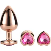 Dream Toys Gleaming Love - anaal plug set - hartvorm - rosegoud - 3 stuks