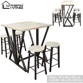 CALICOSY Hoge inklapbare tafel + 4 krukken dock