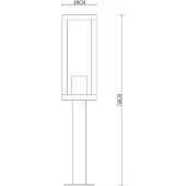 LumenXL Industriële RVS zwarte buitenlamp Alessio met glas, 50 cm