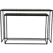 Light & Living Console S/2 102x27x70+122x27x80 cm MANJUTO light brown