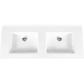 Bally Beta Solid Surface Dubbele Wastafel 120cm Zonder Kraangat Acryl Wit