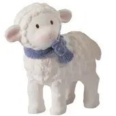 Tikiri grijp en bijtspeelgoed lammetje Lucas 12 cm blauw