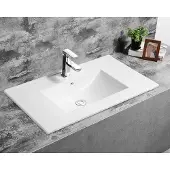 Fontana Latina keramische wastafel 100cm met kraangat wit glans