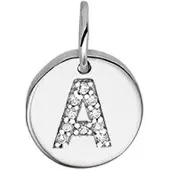 Trendjuwelier huiscollectie Bedel Letter A Zirkonia Zilver