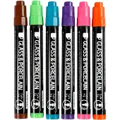 Creativ Company Glas- & Porseleinstiften, Extra Kleuren, 1-3 , Semi-dekkend, 6 Stuk