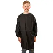 Creotime CC Kunstenaarsschort met Lange Mouwen Zwart 7-12 jaar