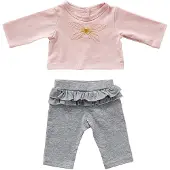 By ASTRUP Kledingset Babypop 35 Cm Grijs/roze