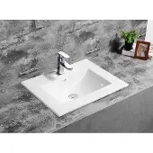 Fontana Latina keramische wastafel 60cm met kraangat wit glans