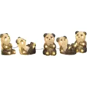 Konstsmide Verlichte Paasdecoratie voor binnen en buiten - 5 Panda's - 13 cm hoog - Paasverlichting