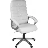 Amstyle Valencia design fauteuil, bureaustoel, lederlook, wit