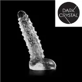 Dark Crystal Geribbelde Dildo 26,5 x 6 cm - transparant