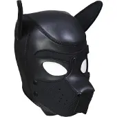 Master Series Neopreen Puppy Hood Zwart – Comfortabel hondenmasker voor puppy play XL