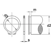 Kobout Borgring Din471 12X1Mm Voor As - 100 stuks