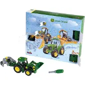 Klein Toys John Deere adventskalender - 24 deuren - bouwset 6215 R trekker - groen geel