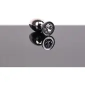 Kiotos - Lichtgewicht Buttplug Metaal Met Wit Kristal - Small