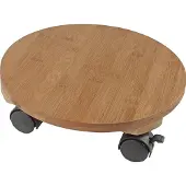 Nature - Planttrolley met wieltjes - Ø30cm - Naturel - bamboe composiet