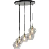 Light & Living Hanglamp 5L Ø61x66 cm RAKEL antiek brons+smoke