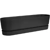 Elho Greenville Trough Long 70 - Plantenbak voor Buiten - 100% Gerecycled Plastic - L79.0 x B19.5 x H18.5 cm - Living black