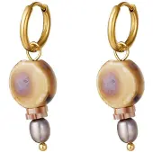 Yehwang Oorbellen met Gekleurde Charm Small