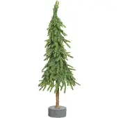 Christmas Decoration Mini kerstboom, groen, met glitter, diameter 20 cm, hoogte 60 cm