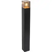 QAZQA Staande buitenlamp zwart 70 cm IP44 met smoke glass - Denmark