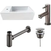 Saniclear fonteinset Alaska links met verouderd ijzeren - gunmetal kraan
