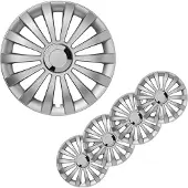 Proplus wieldoppen 4 st meridian 13'' zilverkleurig