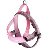 EzyDog Quick Fit Honden Tuigje - Harnas voor Honden - S - Roze Gestreept