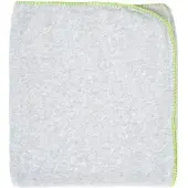 Estwing Zachte plaid 130x150cm Nico| grijze melange fleece met groen stiksel.