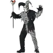 California Costumes Zwart en wit duister harlekijn kostuum voor mannen