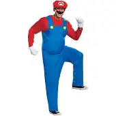 Disguise Verkleedkostuum voor Mannen Mario, Officieel Super en Hoed voor Volwassenen, Mario, XL 42-46 VS
