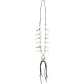 Boland Ketting Skull fang | halloween sieraad (naturel / zwart)