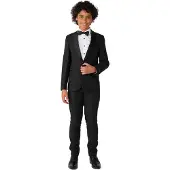 Opposuits kostuum Jet Set Black zwart Jongens Polyester Reverskraag Effen - maat 146/152
