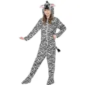 Smiffys Zebra onesie kostuum voor kinderen / dierenpak 146/158