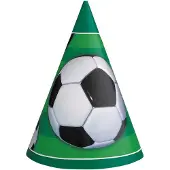 Unique Party Supplies - 8 Voetbalhoeden van Karton 3D Bal